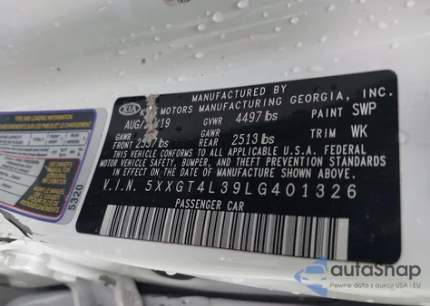 2020 Kia Optima S z USA, uszkodzony, nr VIN 5XXGT4L39LG401326